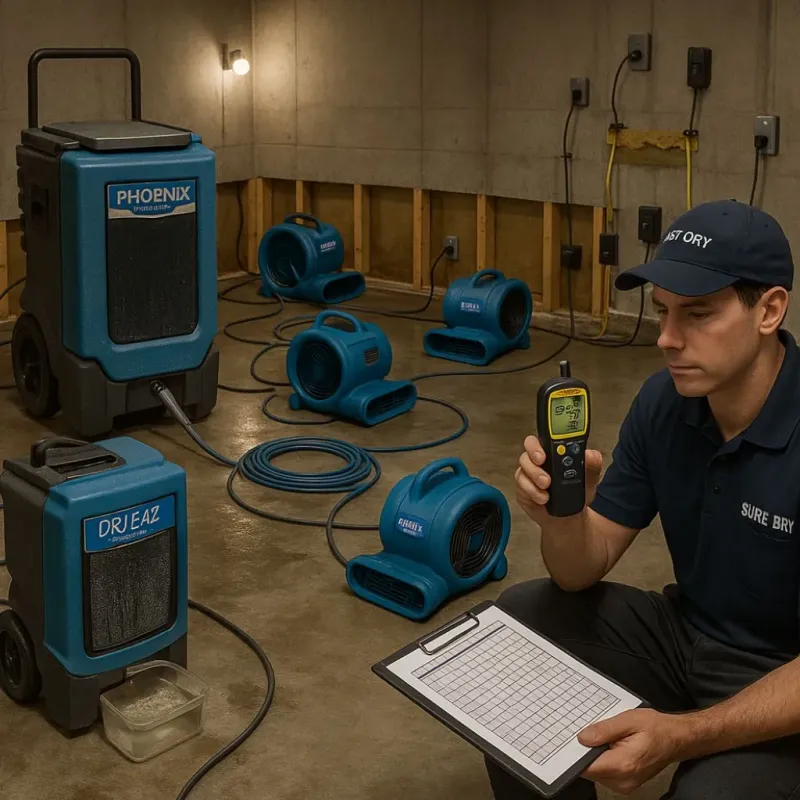 Structural Drying and Dehumidification process in Sherburne County, MN